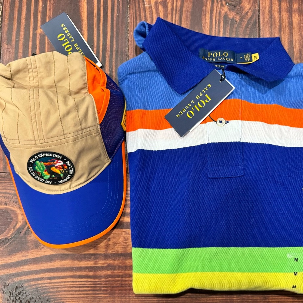 Nwt men’s medium Ralph lauren polo shirt and hat